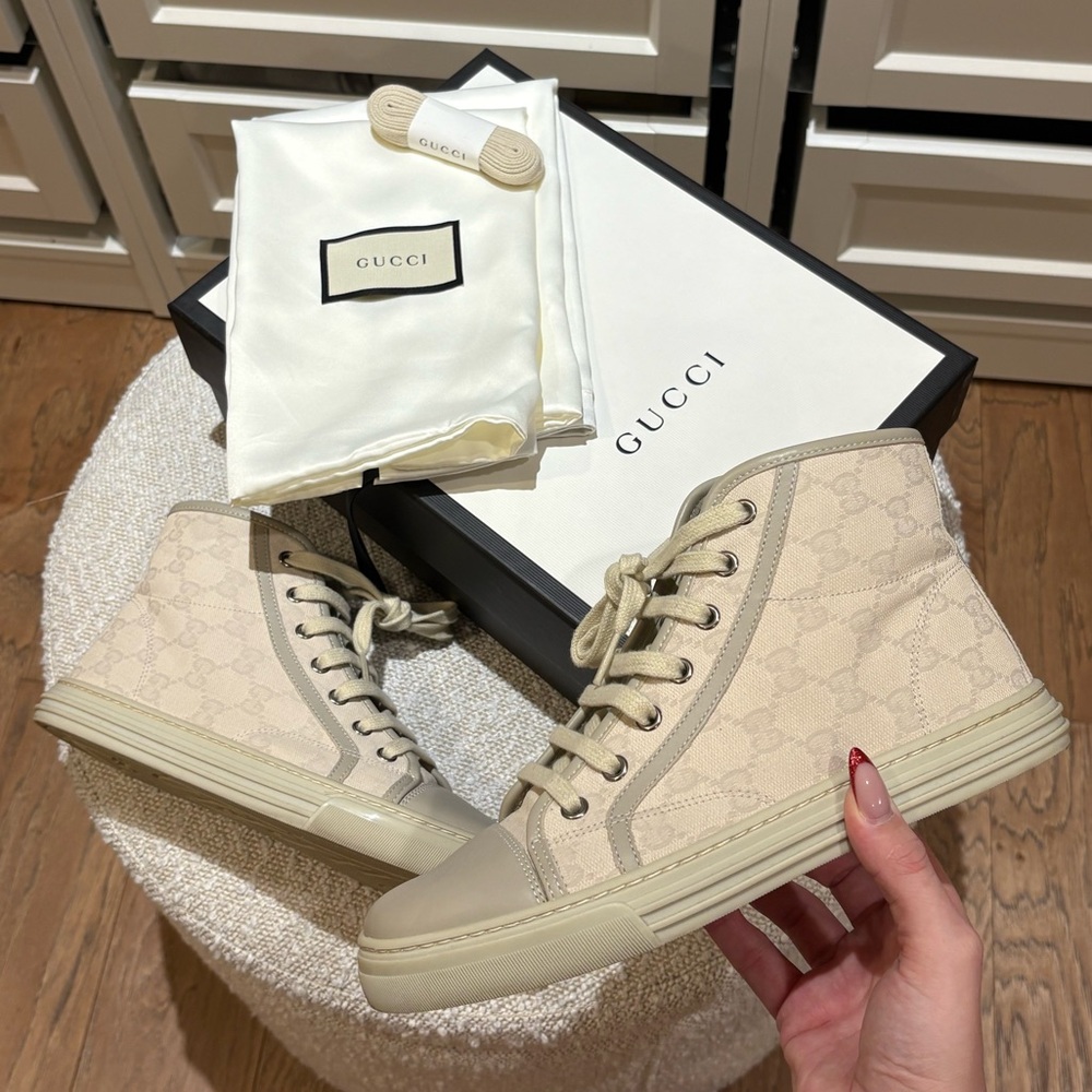 Gucci GG Supreme Canvas High-Top Sneakers